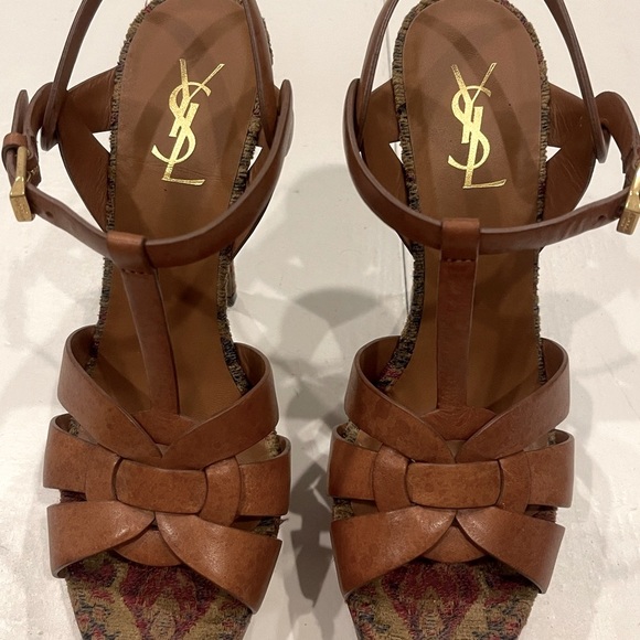 Saint Laurent Tribute 105 Platform Sandal Tapestry Marrakech - Picture 3 of 4